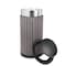 Alpine Industries 32 Gallon Gray All-Weather Slatted Wood Style Panel Steel Commercial Outdoor Trash Can Receptacle ALP4400-01-GRY-RB - alternate 2